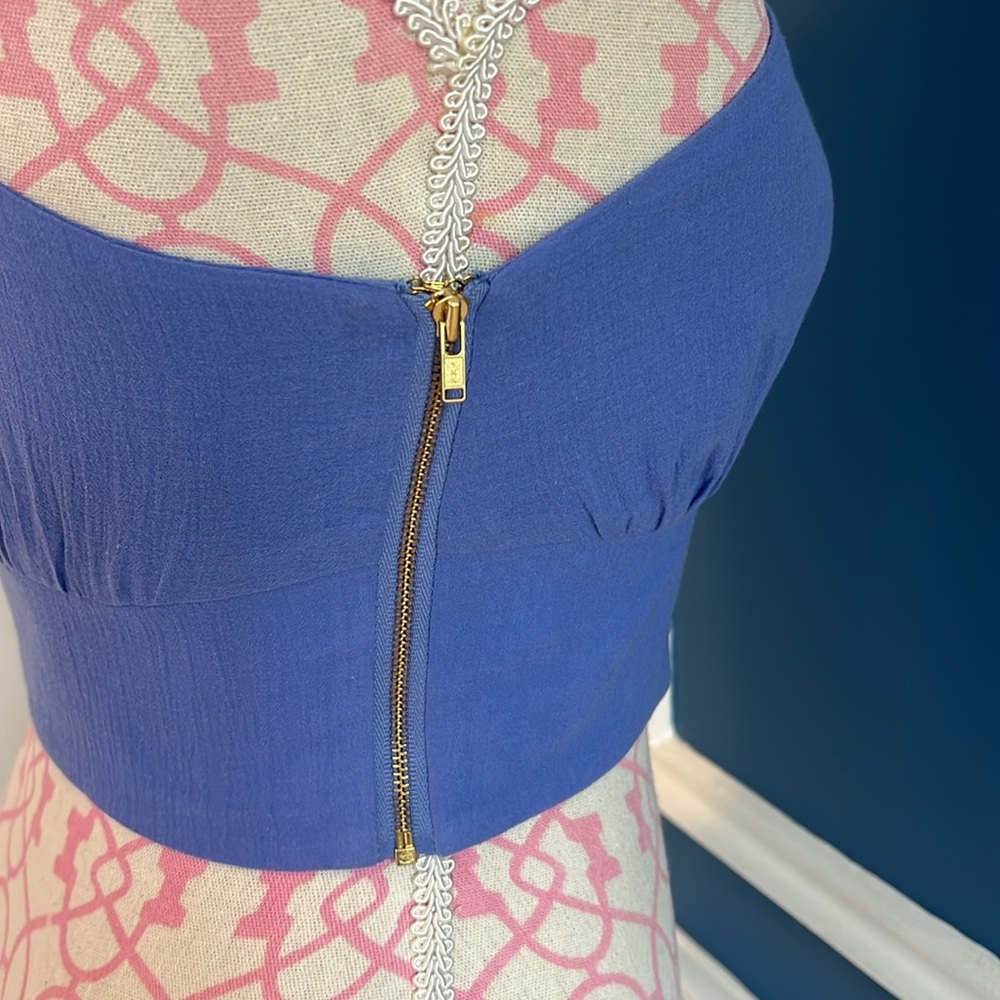 Seven Wonders Blue One Shoulder Cropped Top - Size XS - Picture 3 of 4